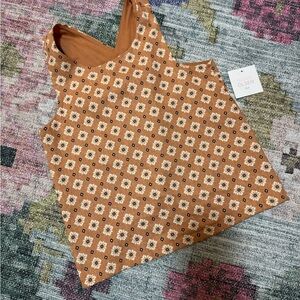 Sigrid Olsen Kids Floral Tank Top Size M (7/8) Brown Boho Wrap Back Sleeveless